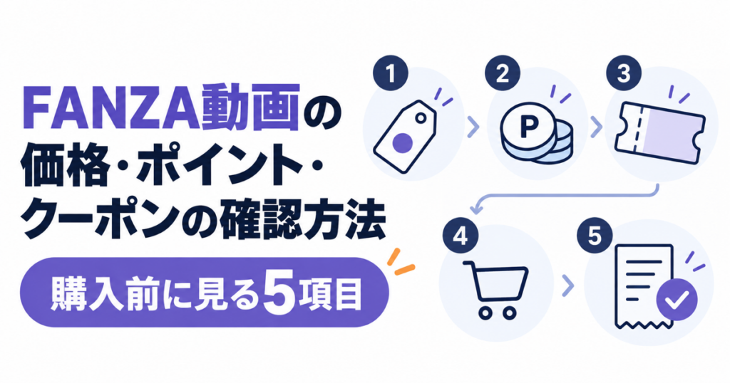 FANZA動画の価格・ポイント・クーポンの確認方法：購入前に見る5項目